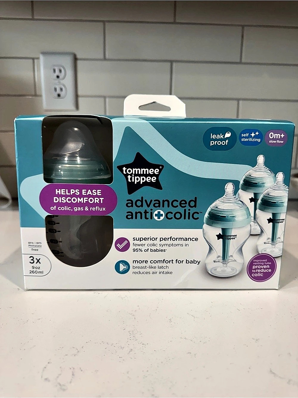 tommee tippee Advanced Anti-Colic Baby Bottle 3 Set NWT
